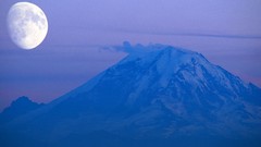 Landscapes nature Mountains moon Alaska nightfall Mt. McKinley