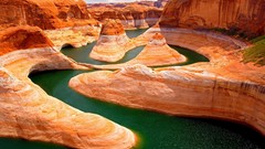 Landscapes nature Mountains rivers meander