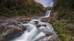 Landscapes nature New Zealand waterfalls rivers forests tahwai 