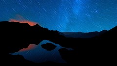 Landscapes nature night Stars hills germany bavaria lakes long 