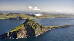 Landscapes nature ocean hills cliffs faroe islands