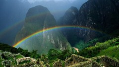 Landscapes nature rainbows Machu Picchu peru