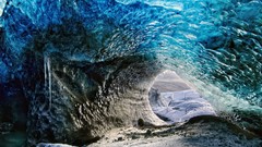 Landscapes nature snow blue ice cave