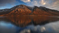 Landscapes nature snow blue Mountains Majestic lakes skyscapes