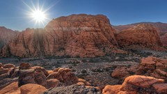 Landscapes nature snow canyon cliffs Reefs Canyonlands National 