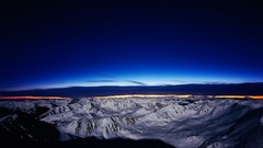 Landscapes nature snow Mountains clouds dawning