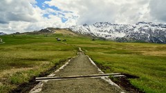 Landscapes nature snow Mountains panorama Alps Italy path 