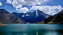 Landscapes nature snow water Mountains clouds lakes andes chile 