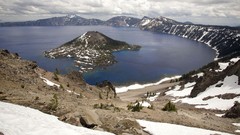 Landscapes nature snow winter Mountains lakes crater lake