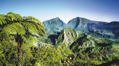 Landscapes nature Trees blue Mountains Green Islands forests 