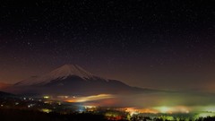 Landscapes nature Trees Mountains clouds cities Mt. Fuji