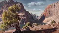 Landscapes nature Trees paintings drawings woda