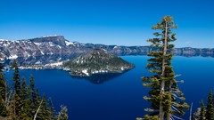 Landscapes nature Trees snow Mountains forests crater lake