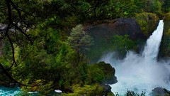 Landscapes nature Trees water Mountains Green waterfalls 