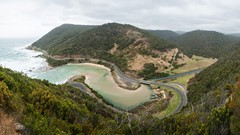Landscapes nature Trees water ocean hills Australia roads 