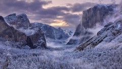 Landscapes nature Trees winter Mountains rocks hoarfrost gray 