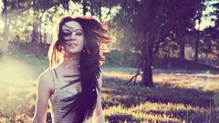 Landscapes nature woman Parks sun rays