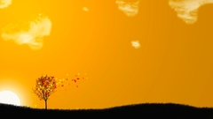 Landscapes nature yellow silhouettes