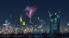 Landscapes new year fireworks buildings urban cityscapes 