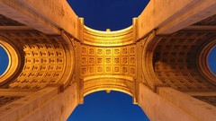 Landscapes night lights Paris architecture streets arc de 