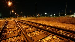 Landscapes night lights transportation architecture tracks 