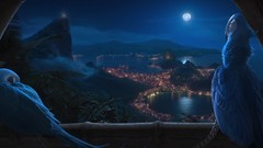 Landscapes night Movies moon Birds macaw Rio 3d 20th century 