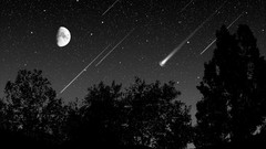 Landscapes night Stars rain moon skies shooting star skyscapes