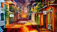 Landscapes paintings Leonid Afremov new orleans