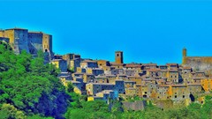 Landscapes panorama Italy cities italia Medieval Sorano