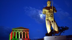 Landscapes panorama ruins Italy Flags architecture ancient 