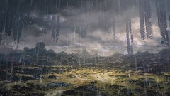 Landscapes rain Lightning artwork Vindictus