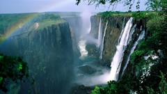 Landscapes rainbows zimbabwe waterfalls