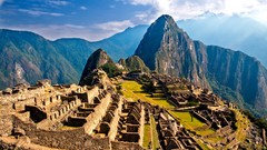 Landscapes ruins Machu Picchu abandoned city