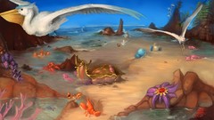 Landscapes sand Birds nintendo rocks Beaches Pokemon artwork 