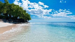 Landscapes sand nature Trees clouds Beaches caribbean turquoise 