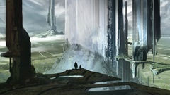 Landscapes science fiction halo cityscapes novel artwork 