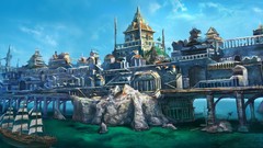 Landscapes Sea clouds Gulls ships Bridges houses Castles 