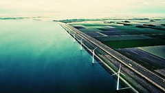 Landscapes Sea fields wind turbines Highways