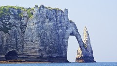 Landscapes Sea France rocks Etretat