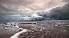 Landscapes Sea nature clouds sky foam gloomy