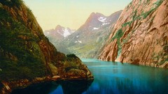 Landscapes Sea nature snow water Mountains Plants Islands 