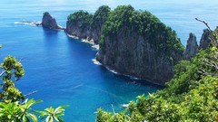 Landscapes Sea nature Trees water blue Green Plants Islands 