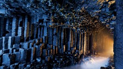 Landscapes Sea nature water Scotland cave Islands columns lava 