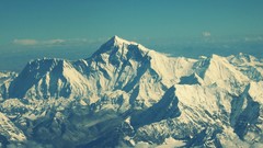 Landscapes snow blue Mountains widescreen Himalaya Mount Everest