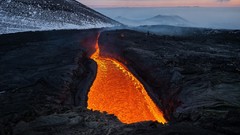 Landscapes snow Mountains Volcanoes lava Russia MAGMA