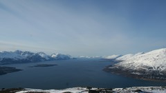 Landscapes snow ocean Norway Arctic fjord