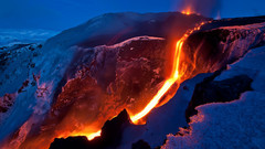 Landscapes snow Volcanoes lava