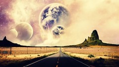 Landscapes Space horizon roads planets feeling cosmo digital art