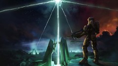 Landscapes Spartan science fiction halo artwork digital art 