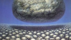 Landscapes stones surrealism paintings artwork austrian De Es 